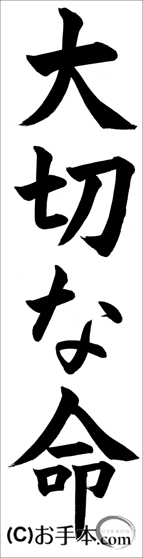 書き初め『大切な命』 | お手本.com