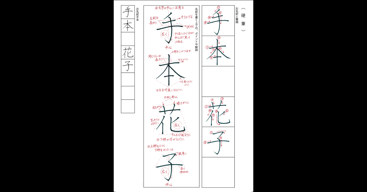 硬筆お名前上達お手本セット お手本 Com